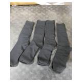 Falari Men Dress Socks 4Pack Plain Rib Black Dress Socks Cotton Crew Socks Size 10-13