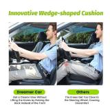 Soft Dense Memory Foam Car Seat Cushion for Driving - Seat Cushion for Car Seat Driver with Wedge Design & Raised Back to Broaden Vision, Provides Comfort for Lower Back & HIPS (Passenger Use Too)
