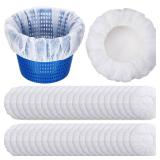 Janmercy 200 Pcs Pool Skimmer Socks Fine Mesh Basket Strainer Screen Liners Savers Clean Debris and Leaves for Inground and Above Ground Pool Filters Baskets Skimmers(White)