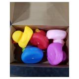 Deekin 5 Pcs 5 Inch Multicolor Large Rubber Duck Assortment Toy Duckies Bulk Gaint Squeak Rubber Duckies for Kid Baby Bath Shower Pool Classroom Summer Beach Activity