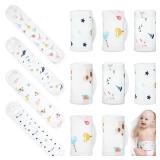 Seematn 8 Pcs Cartoon Cotton Baby Infant Umbilical Cord Belly Bands Belly Protector Baby Belly Button Band Bellies Umbilical Hernia Belt Soft Newborn Navel Belt for 0-12 Months, 4 Styles