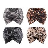 DRESHOW 4 Pack Turban Headbands for Women Wide Vintage Head Wraps Knotted Cute Hair Band Accessories