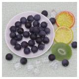 Quancru 100Pcs Artificial Blueberry Fake Blueberries DIY Fruit Decor Craft Model Lifelike Plate Basket Plant Living Room Dining Table Cabinet