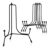 Mocoosy 4 Pack Improved Anti-Slip Plate Stands for Display, 6 Inch Plate Holder Display Stand, Picture Frame Holder Stand, Black Iron Easel Stands for Photo, Decorative Plate and Tabletop Arts