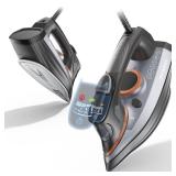 IRONDAY Steam Iron for Clothes with LCD Screen, 1700W Iron Non-Stick Ceramic Soleplate, Auto Shutoff, Self-Cleaning, Steam Burst, Spray Mist 10.14oz Water Tank Ironing Clothes for Home