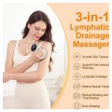 ZY ZERYEW 3-in-1 Handheld Lymphatic Drainage Massager with Red Light, Heat & Vibration - Cordless Anti Cellulite Massage Tool for Body Relaxation, 3 Modes & 9 Speeds for Belly, Legs, Thighs