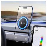 VICSEED Tesla Phone Mount Strongest Magnet Power Foldable Hidden Tesla Phone Holder Fit for All Phone, Tesla Model 3 Model Y for MagSafe Car Mount, Tesla Model 3 Accessories, Tesla Model Y Accessories