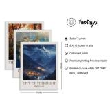 TwoDays Fantasy Novel Inspired Room Decor, Seven Courts of Pythia Gallery Wall Art Prints for Fans Gifts, Night Court Poster for Bedroom.(8 X 10, Set of 6 UNFRAMED)