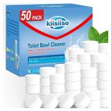 KIISIISO Toilet Bowl Cleaner Tablets 50 PACK, Automatic Bleach Toilet Tank Cleaners, Bathroom Long-Lasting Freshness, Slow-Releasing Powerful Deodorizing & Descaling