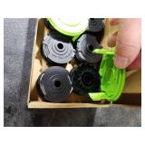 YWTESCH 8 Pack Weed Wacker String Fit for Greenworks String Trimmer, 0.065-18Ft Dual String Trimmer Line Auto-Feed Weed Eater String Replacement Parts Spool(6-Pack) Cap Cover(2-Pack)