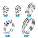 20Pcs Adjustable Stainless Steel Hose Clamps Assortment Kit, 1/4-2 in (6-51mm) Worm Gear Pipe, Fuel LineHeavy Duty for Plumbing, Washing Machine, Mechanicalï¼Garden and Automotive Hose Connections