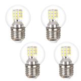 KCO Lighting 4-Pack G45 E26 LED Small Globe Bulbs, 7W A15 Vintage Chandelier Light Bulbs, 60 Watt Equivalent, 3000K Warm White, 550Lumens, Non-Dimmable, LED Clear Glass lamp for Home