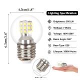 KCO Lighting 4-Pack G45 E26 LED Small Globe Bulbs, 7W A15 Vintage Chandelier Light Bulbs, 60 Watt Equivalent, 3000K Warm White, 550Lumens, Non-Dimmable, LED Clear Glass lamp for Home