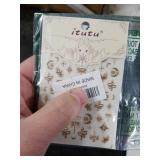 1 Sheets Gold Nail Stickers for Nail Art 5D Star Nail Art Stickers Bronzing Moon Flame Nail Decals Embossed Stars Snake Nail Supplies Gold Star Moon Sun Nails Decoration for Women Nails Designs