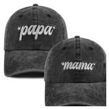 2PCS Papa Mama Hat for Women Men, Mom and Dad Hats Baseball Cap, Mothers Fathers Day New Parents Gifts for Couples Wife Husband Grandpa Grandma