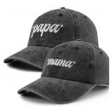 2PCS Papa Mama Hat for Women Men, Mom and Dad Hats Baseball Cap, Mothers Fathers Day New Parents Gifts for Couples Wife Husband Grandpa Grandma