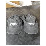 2PCS Papa Mama Hat for Women Men, Mom and Dad Hats Baseball Cap, Mothers Fathers Day New Parents Gifts for Couples Wife Husband Grandpa Grandma