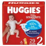 Huggies Size 2 Diapers, Little Snugglers Baby Diapers, Size 2 (12-18 lbs), 29 Count, Packaging May Vary