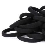 50PCS Black Hair Ties for Women, Cotton Seamless Hair Bands, Elastic Ponytail Holders, No Damage for Thick Hair, 2 Inch in Diameter, by Qarwayoc