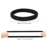 50PCS Black Hair Ties for Women, Cotton Seamless Hair Bands, Elastic Ponytail Holders, No Damage for Thick Hair, 2 Inch in Diameter, by Qarwayoc