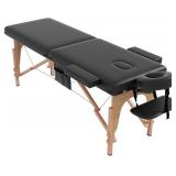 Retails for $126! civama Massage Table Massage Bed Portable, 29 LBs Light Weight 2 Section Foldable Tattoo Bed Facial Care Spa Lash Bed Height Adjustable Sturdy Wooden Frame with Accessories Carrying 