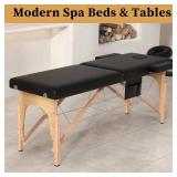 Retails for $126! civama Massage Table Massage Bed Portable, 29 LBs Light Weight 2 Section Foldable Tattoo Bed Facial Care Spa Lash Bed Height Adjustable Sturdy Wooden Frame with Accessories Carrying 