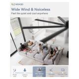 Retails for $247! ZMISHIBO 84 Inch Industrial DC Motor Ceiling Fan, Large Ceiling Fan with 8 Reversible Blades, 3 Downrods, 6-Speed Remote Control, Home or Commercial Ceiling Fans for Porch/Garage/Sho