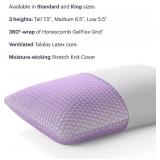 Retails for $224! Purple Harmony Pillow - King Medium, Greatest Pillow Ever Invented, 360 Hex Grid & Talalay Latex Core - No Pressure Support, Stays Cool, Luxurious Comfort
