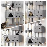 Retails for $170! Globlazer Extra Large Cat Tower, 81-inch Tall Cat Tree for Big Cats 20 lbs, XXL Heavy Duty Cat Scratching Tower for Indoor Adult Cats with 3 Cat Condos, 8 Scratching Posts, F81, Ligh