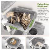 Retails for $170! Globlazer Extra Large Cat Tower, 81-inch Tall Cat Tree for Big Cats 20 lbs, XXL Heavy Duty Cat Scratching Tower for Indoor Adult Cats with 3 Cat Condos, 8 Scratching Posts, F81, Ligh