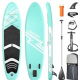 Retails for $127! Premium Inflatable Stand Up Paddle Board Inflatable(6 inches Thick) with Durable SUP Accessories & Carry Bag | Wide Stance, Surf Control, Non-Slip Deck, Leash, Paddle and Pump for Yo