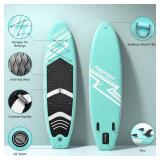 Retails for $127! Premium Inflatable Stand Up Paddle Board Inflatable(6 inches Thick) with Durable SUP Accessories & Carry Bag | Wide Stance, Surf Control, Non-Slip Deck, Leash, Paddle and Pump for Yo