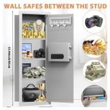 Retails for $200! White 33.46" Tall Sturdy Wall Safes Between the Studs 16" Centers, Fireproof in Wall Safe with Removable Shelf, Combination Lock Hidden Safe for Money Jewelry Passport Documents
