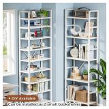 Retails for $144! SUPERJARE Triple 5 Tier Bookshelf, Bookcase with 14 Open Display Shelves, Wide Book Shelf Book Case for Home & Office, White