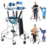 Retails for $300! Adult Standing Walker for Seniors, Hemiplegia Rehabilitation hemi Walker Lower Limb Training, Upgraded Double Pads, 8 Wheels Anti-tilt, Suitable for People 58-71 in, withstands 220 l
