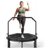 Retails for $160! BCAN Adult Mini Trampoline, 40" Fitness Trampoline with Bungees, U Shape Adjustable Foam Handle - Black