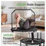 Retails for $160! BCAN Adult Mini Trampoline, 40" Fitness Trampoline with Bungees, U Shape Adjustable Foam Handle - Black