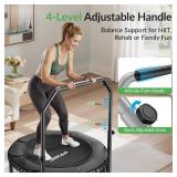 Retails for $160! BCAN Adult Mini Trampoline, 40" Fitness Trampoline with Bungees, U Shape Adjustable Foam Handle - Black