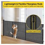 Retails for $170! Reinforced 42 Tall x 160 Extra Wide Retractable Baby Gates with Support Rods, Outdoor Pet Gate for Wide Openings, Tall Baby Gates for Dogs Extra Long Dog Gate Large Outdoor Gates for