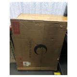 Retails for $239! MOON MIRROR Brushed Nickel Pivot Rectangle Bathroom Mirror, Modern Tiltable Rounded Rectangular Pivoting Vanity Mirrors for Wall, Stainless Steel Metal Frame, Overall 32.33 x 36 in (