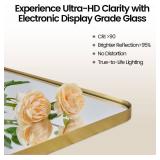 Retails for $162! ANDY STAR Modern Decorative 18 x 48 Inch Rectangular Wall Mounted or Floor Full Body Length Mirror with Stainless Steel Metal Frame, Brushed Gold