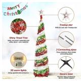 5FT Pop-Up Artificial Christmas Tree, Collapsible Pencil Christmas Tree for Indoor, Outdoor, Apartment, Party Decorations. - Retail: $29