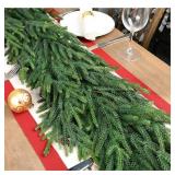 Christmas Cedar Garland for Staircase Real Touch Droopy Bendable Lifelike Faux Xmas Garlands for Decoration Christmas Green Pine Mantle Garland Thanksgiving Table Decorations Outdoor Indoor 60 "
