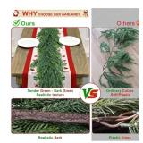 Christmas Cedar Garland for Staircase Real Touch Droopy Bendable Lifelike Faux Xmas Garlands for Decoration Christmas Green Pine Mantle Garland Thanksgiving Table Decorations Outdoor Indoor 60 "