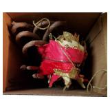 10 Pcs Christmas Glitter Leaves Large Ornaments for Christmas Tree Picks Sprays Artificial Stems Branches Twigs Sprigs Floral for Xmas Tree Wreath Garland Vase DIY Decor(Red and Gold