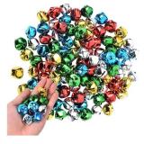 100 Pcs Jingle Bells Bulk, 1 Inch Craft Bells for DIY Christmas Home Decoration (Colorful)