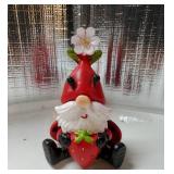 Santa Gnome Decorations Resin Figurines Ladybug Strawberry Dwarf Gifts Table Centerpieces Mantle Shelf Office Desk Top Indoor Small Red Elf Statue Home Decor