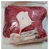 Electric Heated Wearable Blanket - Flannel & Sherpa, Queen Size, Red, 6 Heating Levels & Timer, Wearable with Built-in Foot Pockets & Sleeves