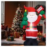 6 FT Christmas Inflatable Santa Claus Outdoor Decorations with Built-In LEDs, Blow-Up Santa for Yard Decorations, Inflatable Xmas Decorations for Christmas Indoor, Outdoor, Garden, Lawn, Winter Decor.