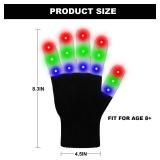 4 Pairs LED Gloves Girls Boys Toys Age 8-12 Years Old Light Up Gloves for Kids Teens and Adults Halloween Christmas Valentines Easter Birthday Parties Gifts for Kids Friends Parents Couples